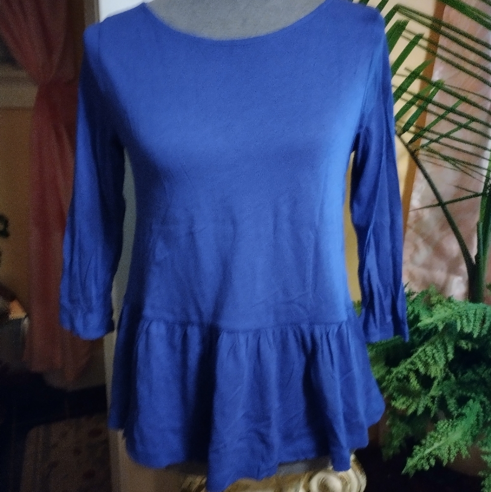 New Blue Peplum Top